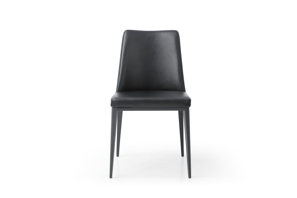 Black Faux Leather Metal Dining Parsons Chair L495689