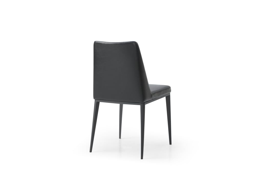 Black Faux Leather Metal Dining Parsons Chair L495689