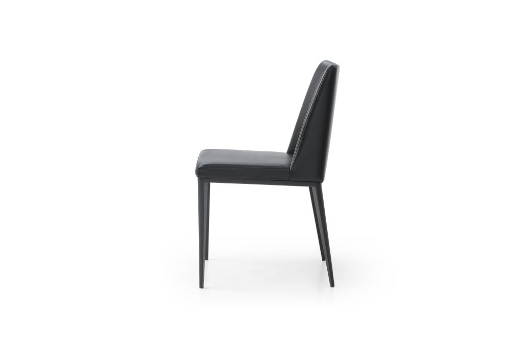 Black Faux Leather Metal Dining Parsons Chair L495689