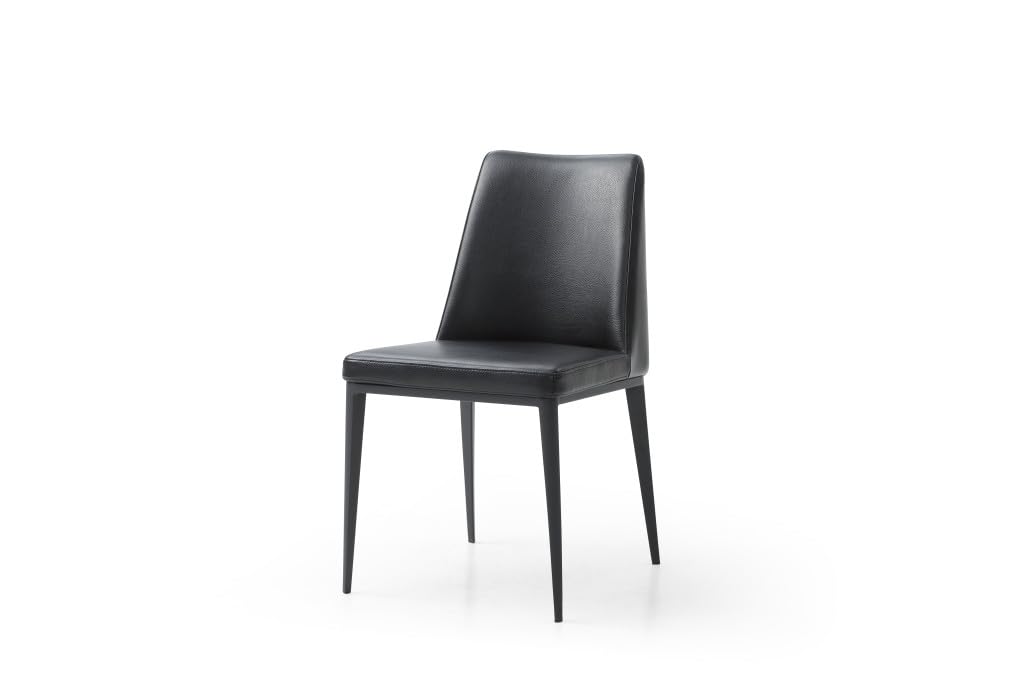 Black Faux Leather Metal Dining Parsons Chair L495689