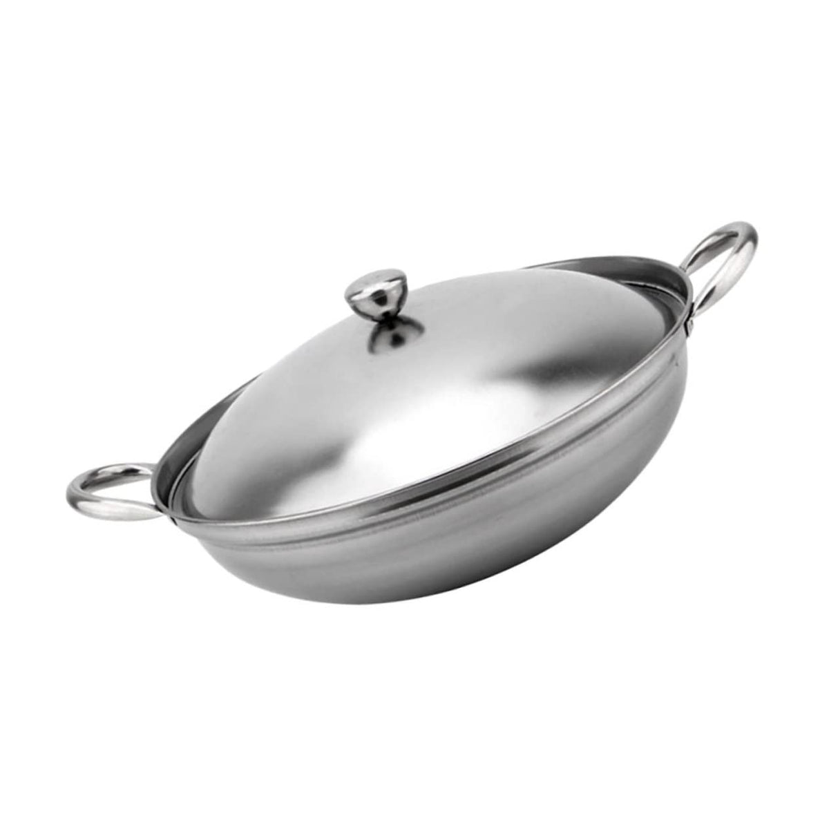 Stainless Steel Double Handle Cooking Pot with Lid T841834