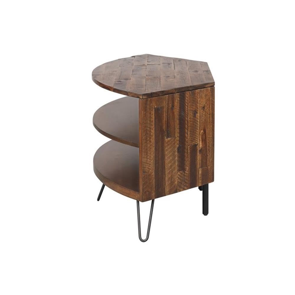 Brown Acacia Wood Corner Media Stand C64727