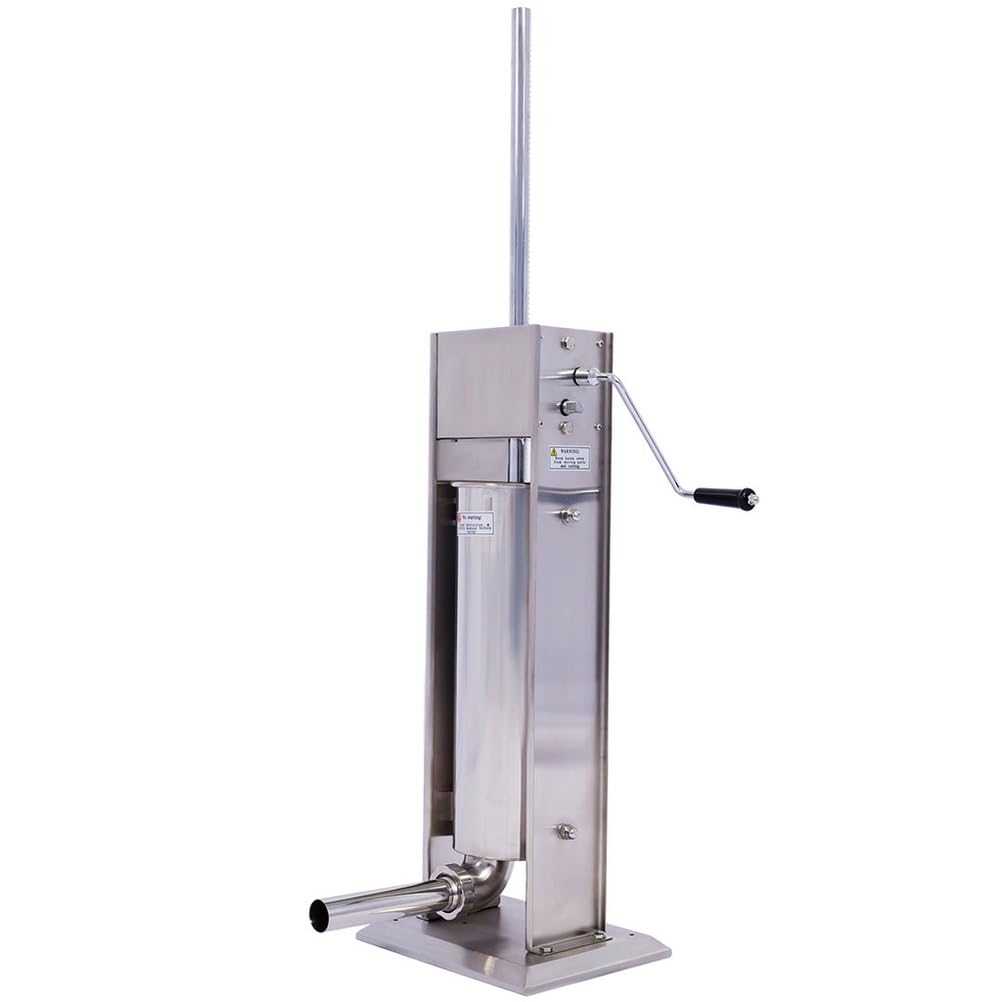 7L Stainless Steel Vertical Sausage Stuffer with 4 Stuffing Tubes V190