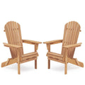 Wooden Folding Adirondack Chair Set of 2 Solid Cedar D416