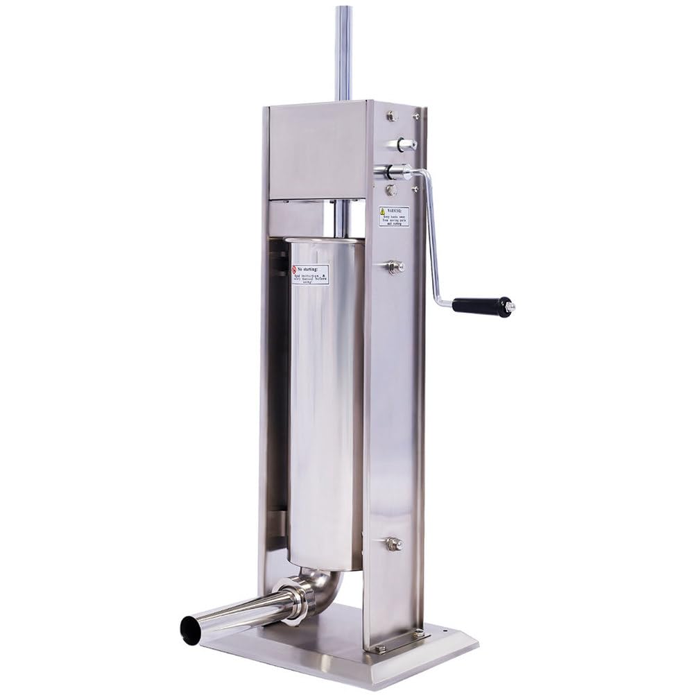 7L Stainless Steel Vertical Sausage Stuffer with 4 Stuffing Tubes V190