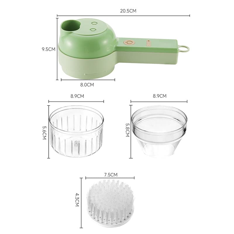 Electric Vegetable Cutter Set 4 in 1 Portable Rechargeable Wireless Food Processor I326