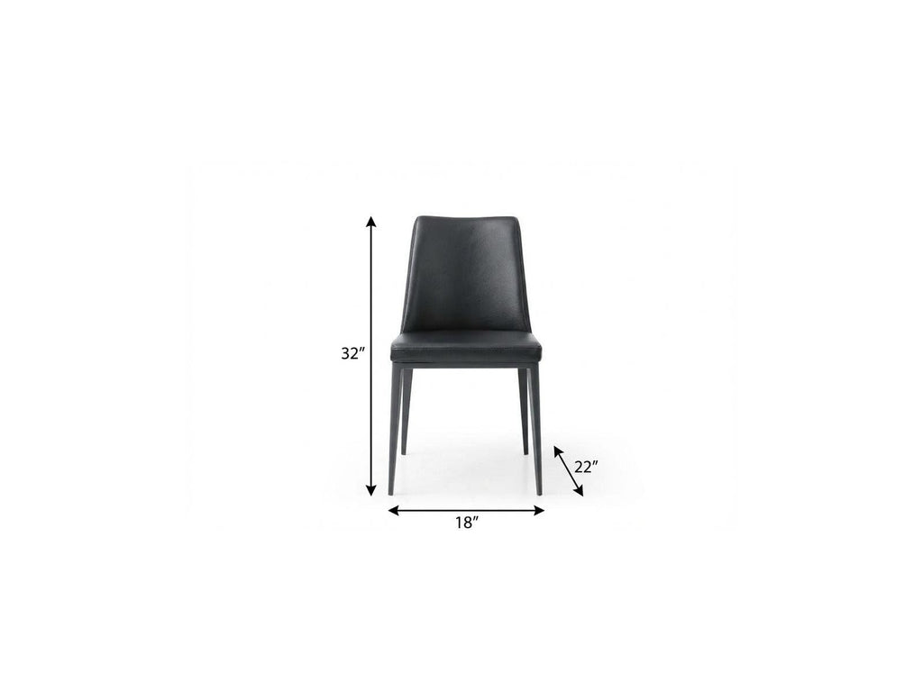 Black Faux Leather Metal Dining Parsons Chair L495689