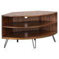 Brown Acacia Wood Corner Media Stand C64727