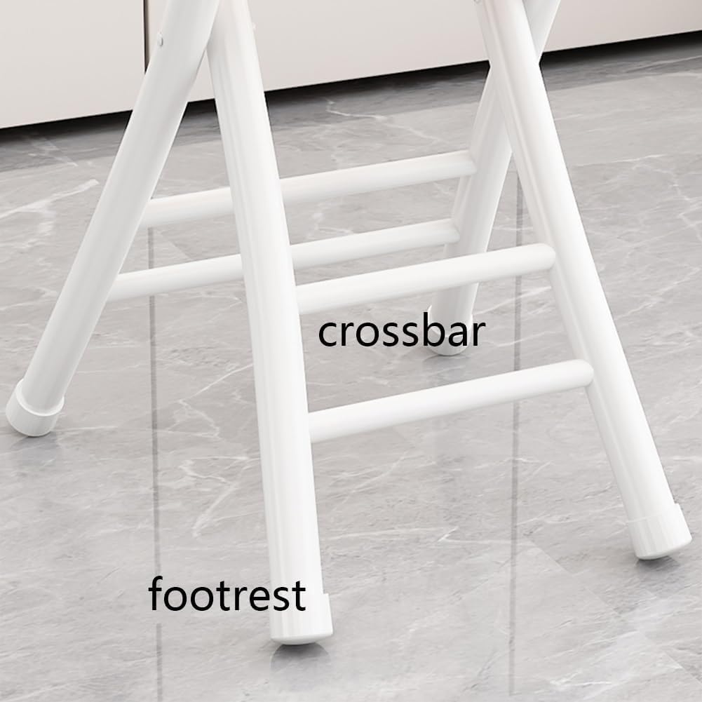 Black Cushioned Leather Portable Folding Stool with Backrest B2783