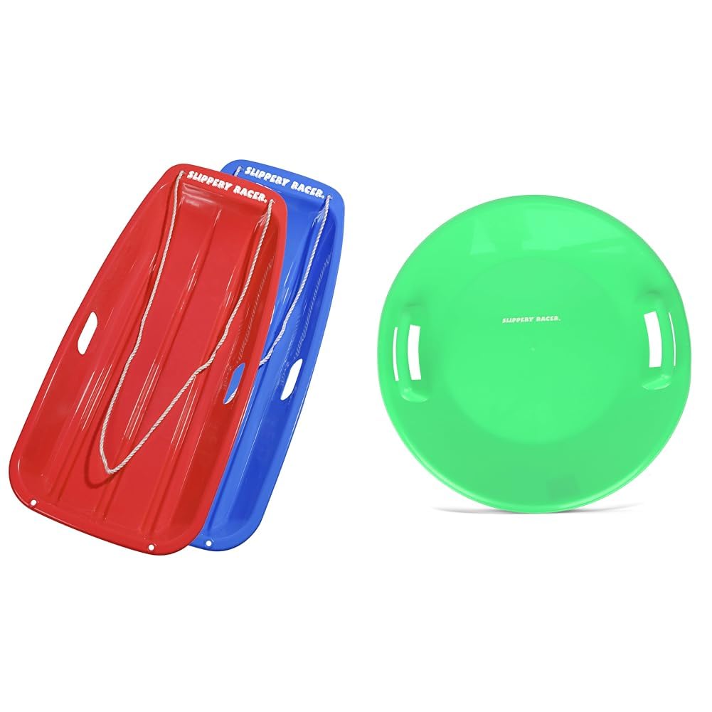 Kids Plastic Toboggan Snow Sled with Pull Rope W123