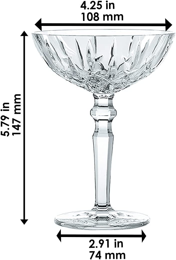 Clear Crystal Cocktail Coupe Glasses, Set of 2 Q58370
