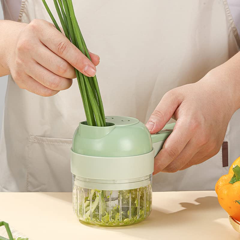 Electric Vegetable Cutter Set 4 in 1 Portable Rechargeable Wireless Food Processor I326