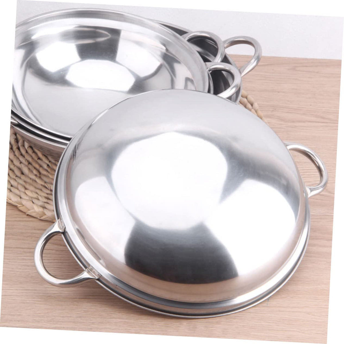 Stainless Steel Double Handle Cooking Pot with Lid T841834