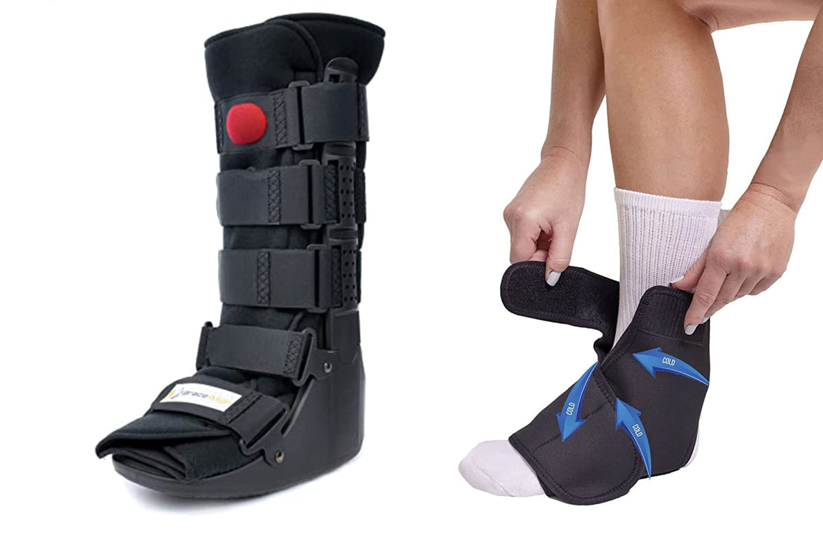 Tall CAM Walker Boot with Ankle & Foot Ice Pack Cold Wrap G882680