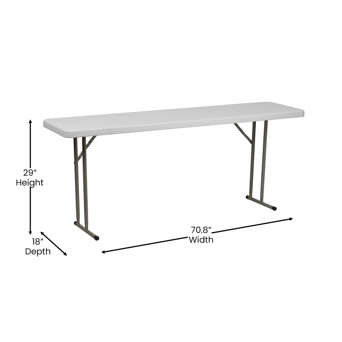6-Foot Rectangle Granite White Plastic Folding Training Table B7657