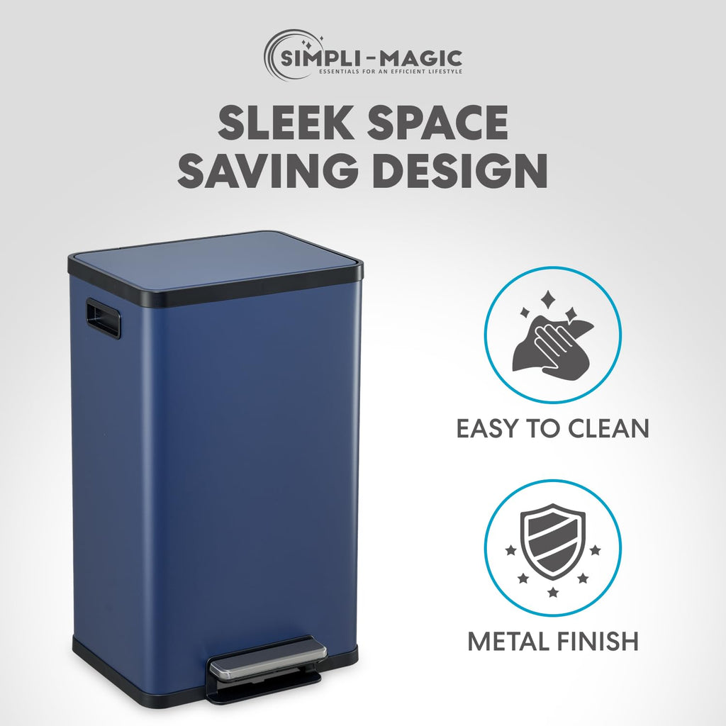 50L Stainless Steel Kitchen Trash Can with Soft-Close Lid K1368