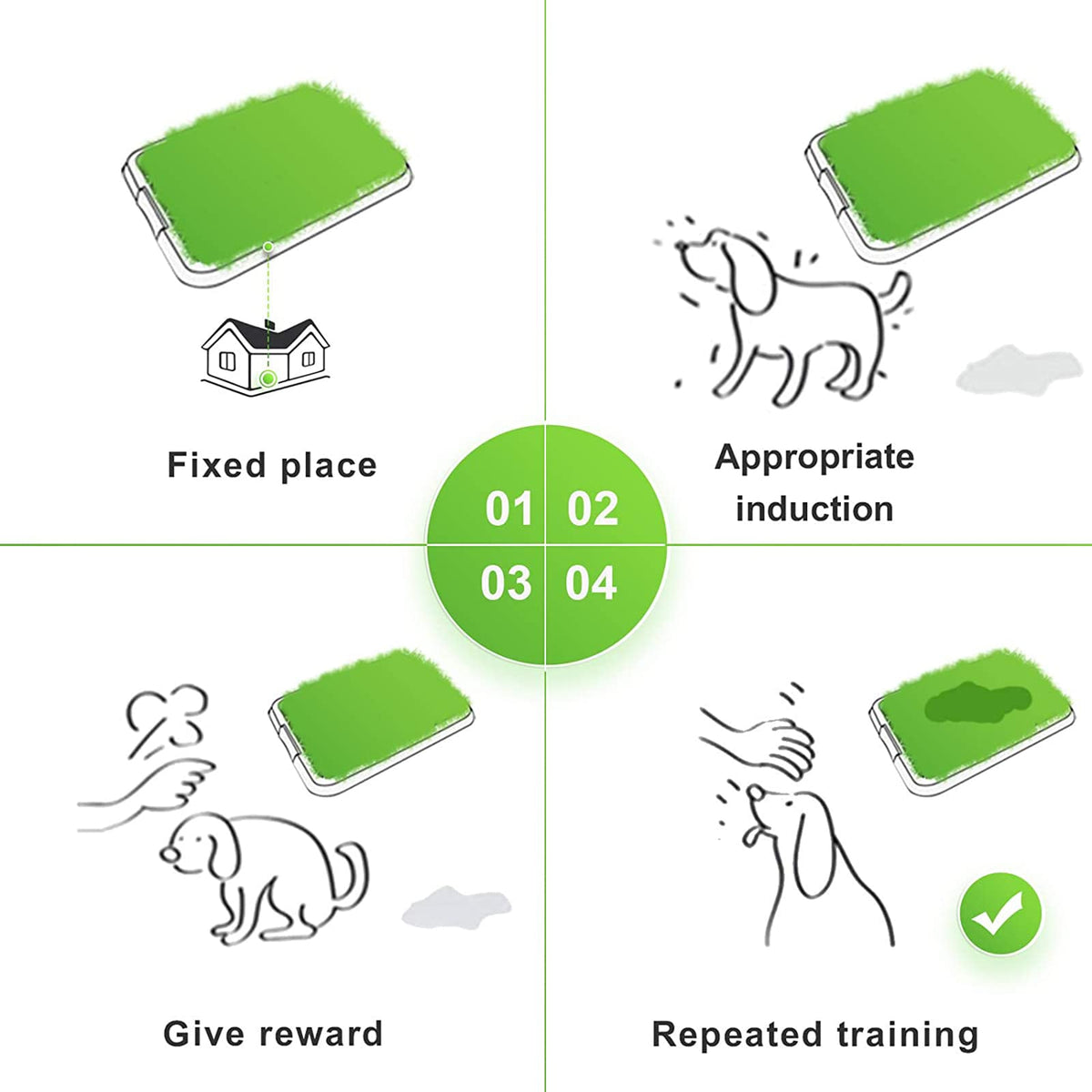 Dog Toilet Indoor Puppy Training Pad with Artificial Turf, 25"×20" O31045