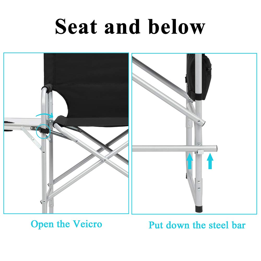 26" Tall Black Folding Directors Chair J36632