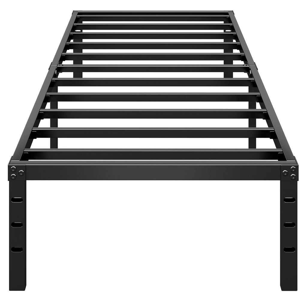 14 Inch Tall Black Metal Platform Twin Size Bed Frame F2379