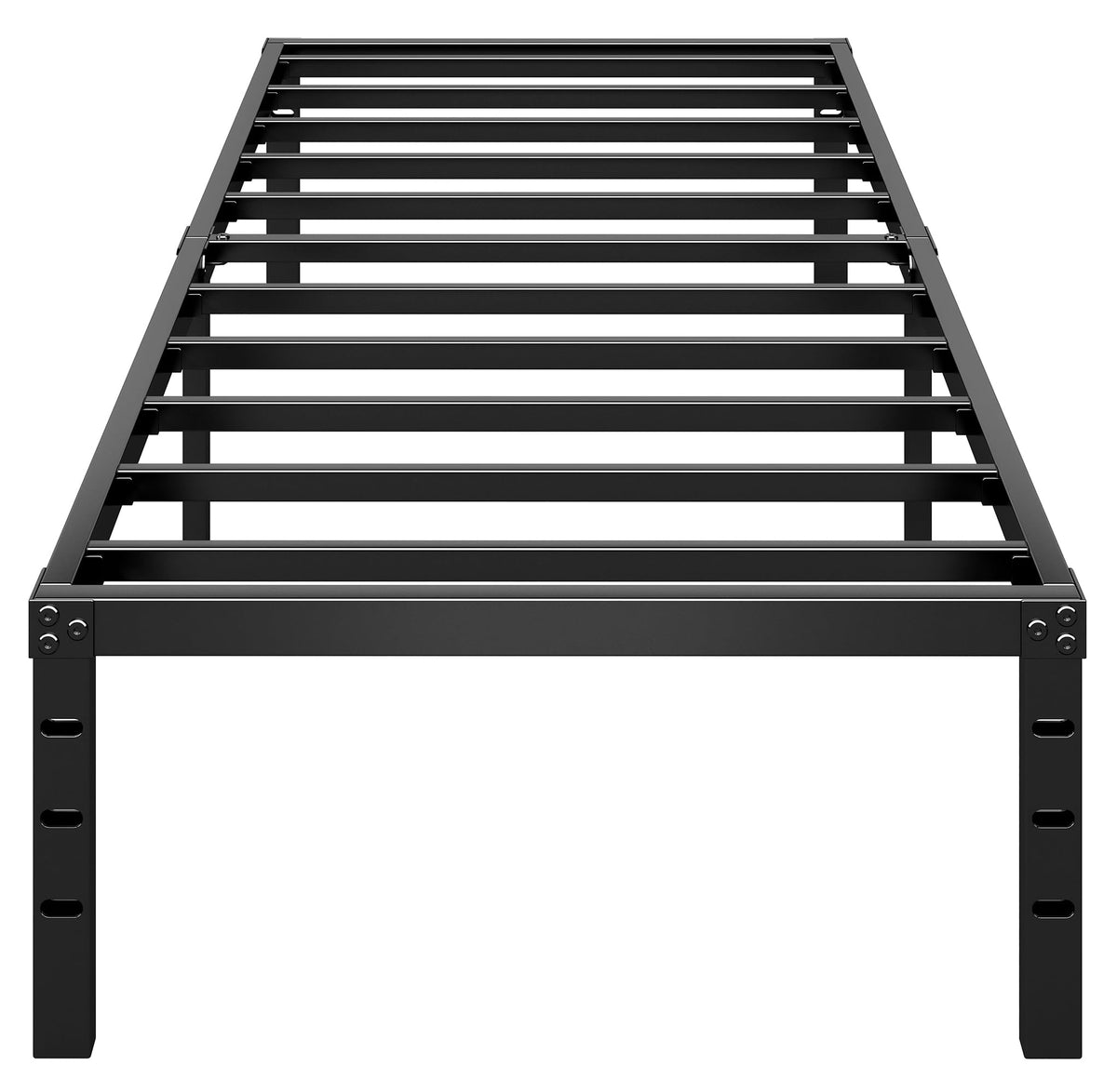 14 Inch Tall Black Metal Platform Twin Size Bed Frame F2379