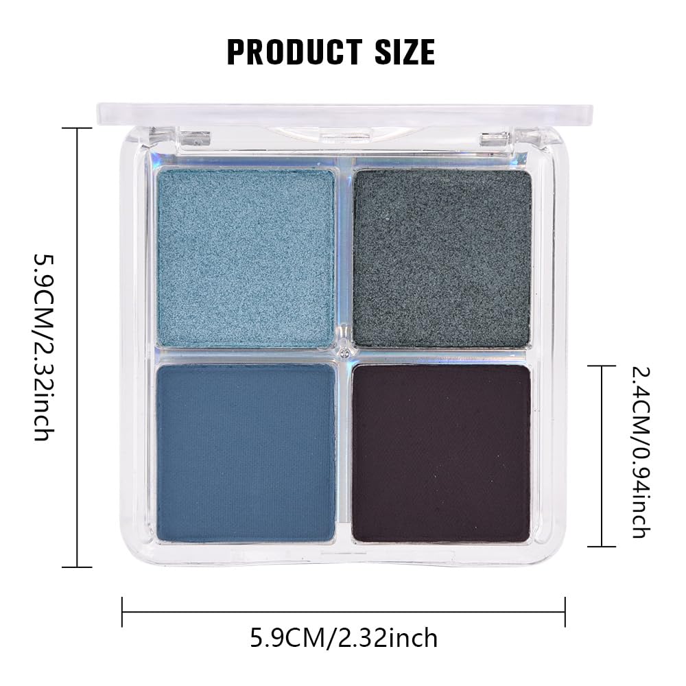 Blue Taupe Matte Glitter Eyeshadow Quad F7250