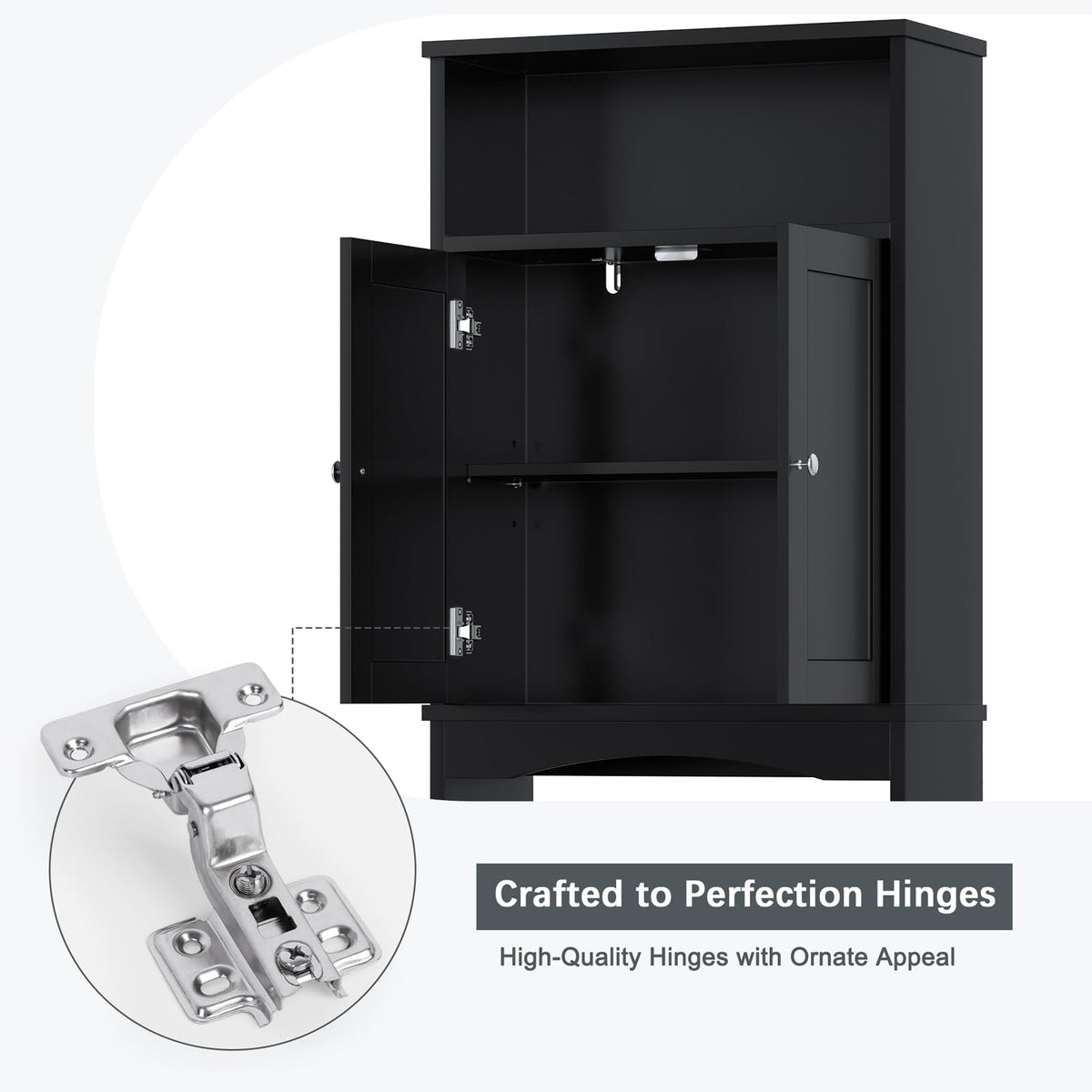Black Over The Toilet Storage Cabinet O5411