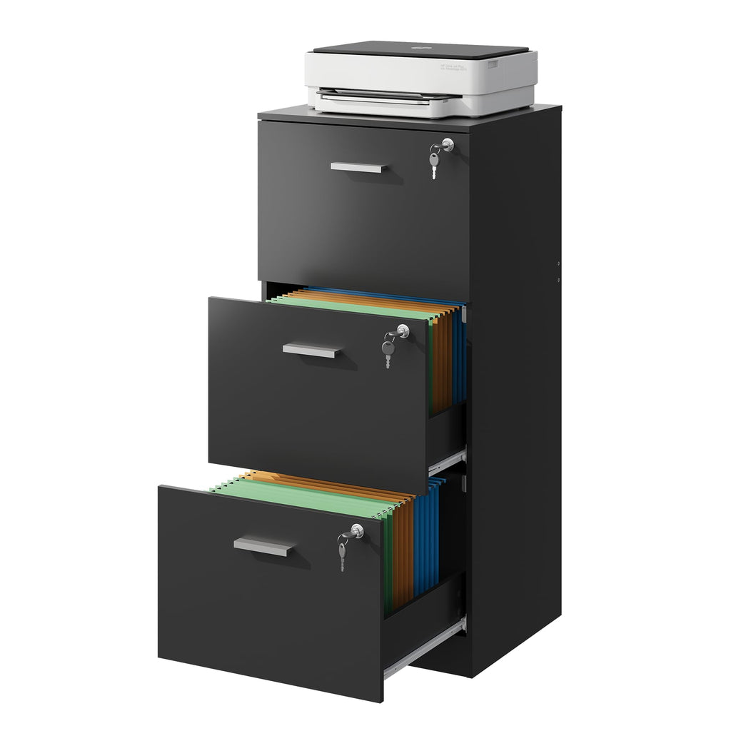 3 Drawer Wood File Cabinet with Lock V33998