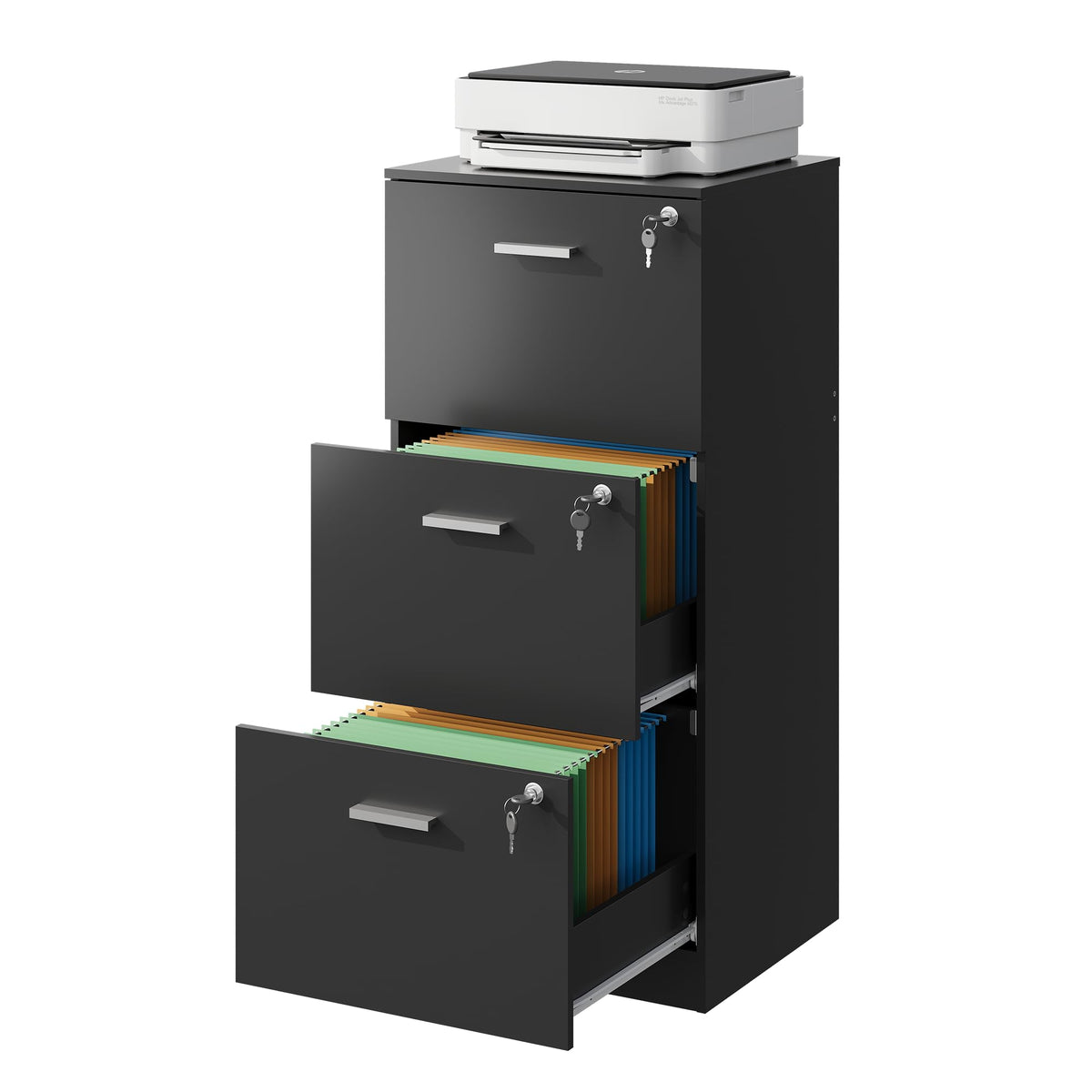 3 Drawer Wood File Cabinet with Lock V33998