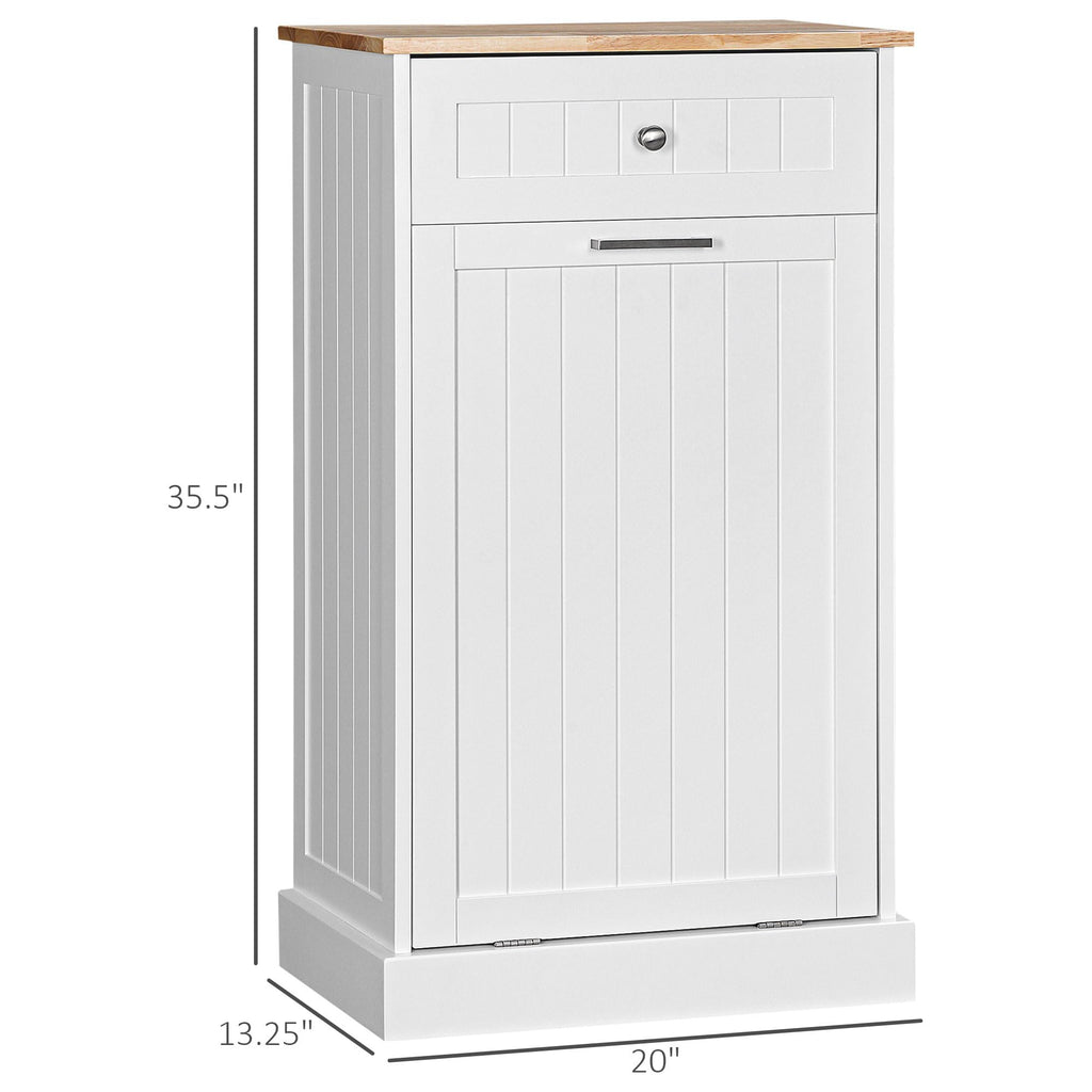 White Double Tilt-Out Trash & Recycling Cabinet O6638