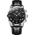 Leather Waterproof Classic Round Watch with Date N2049