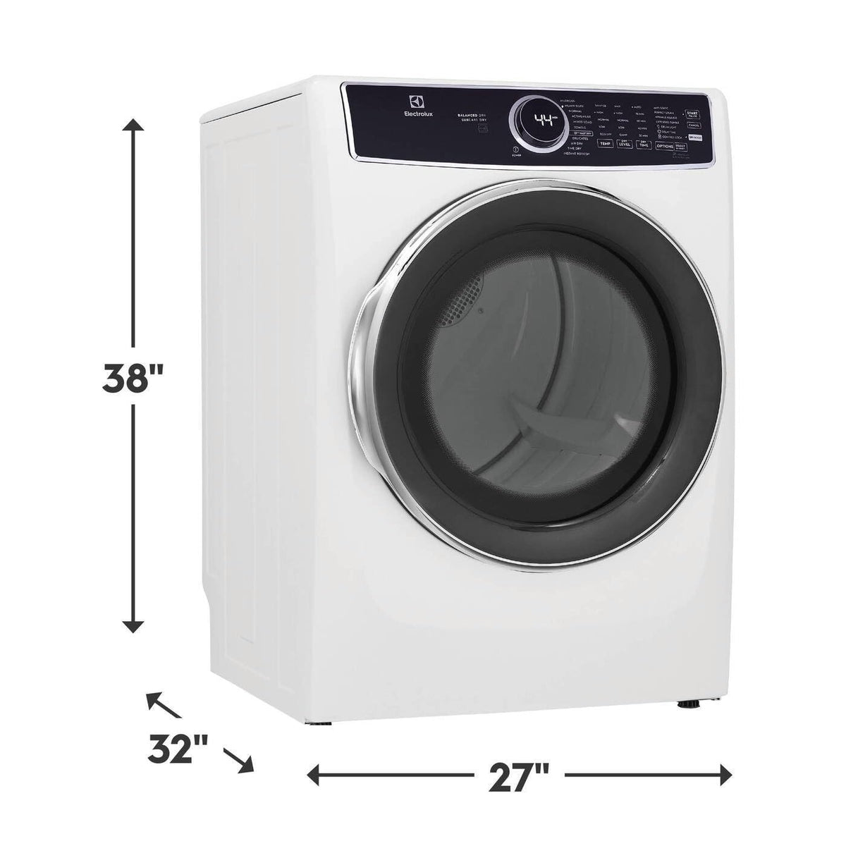 White 8 cu. ft. Vented Front Load Stackable Electric Dryer Z58142