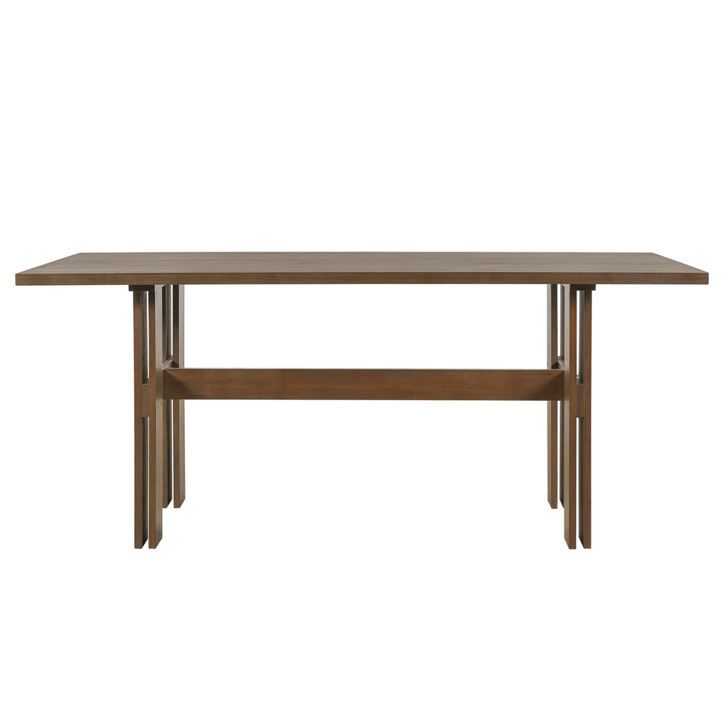 7-Piece Rubber Wood Dining Table Set with Chairs P448