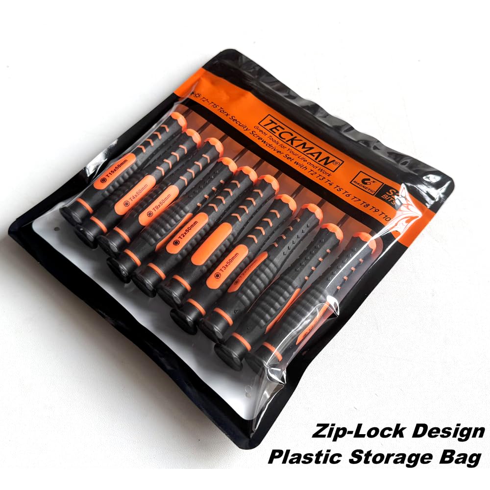 Torx Screwdriver Set of T2-T15, 10-Piece Magnetic Security Screwdrivers L266434