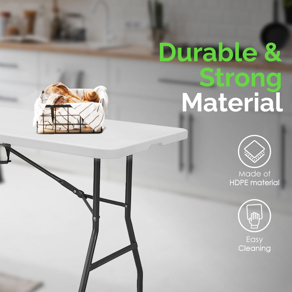 White 6ft Folding Table with Handle M133657