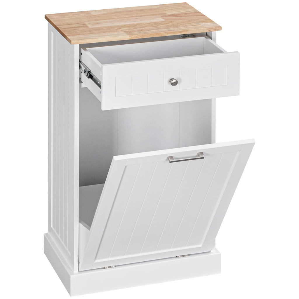 White Double Tilt-Out Trash & Recycling Cabinet O6638