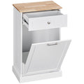 White Double Tilt-Out Trash & Recycling Cabinet O6638