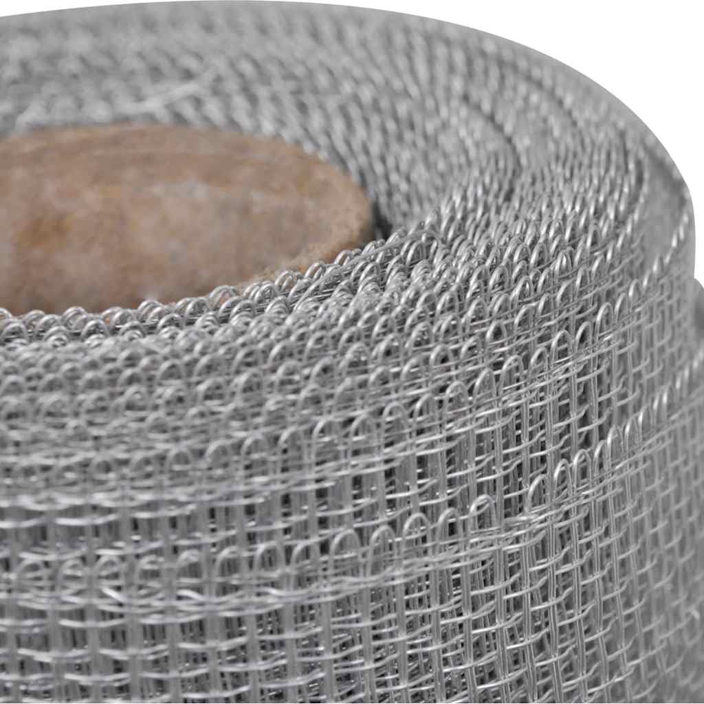 Aluminum Mesh Screen 39.4x196.9 Inches Silver Y9585