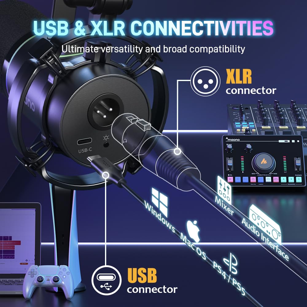 XLR USB Dynamic Microphone Kit Black J11071