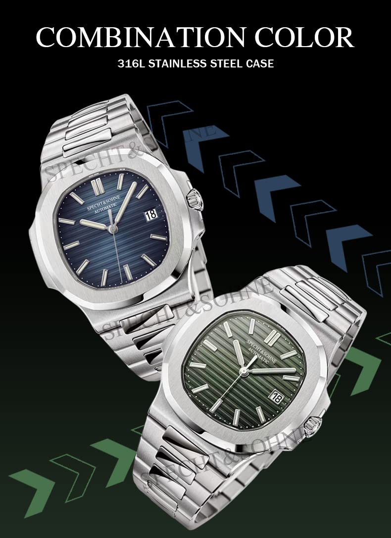 Mens Mechanical Watch Automatic Sapphire Crystal 40MM D981