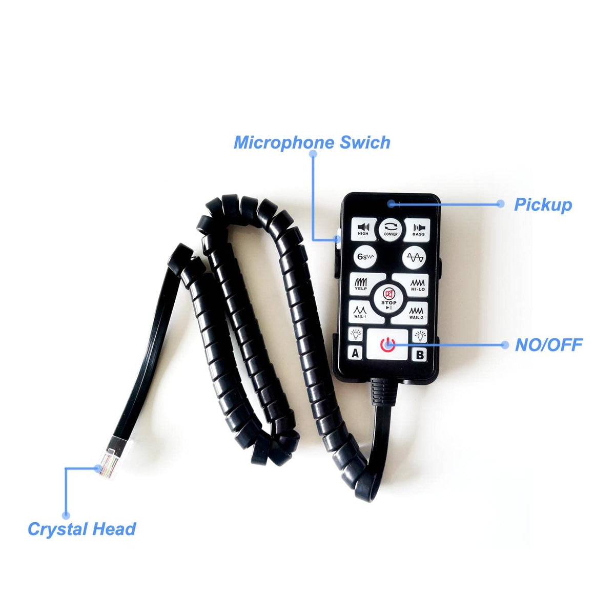 100W Police Siren PA System Kit with Slim Speaker Handheld Microphone J62744