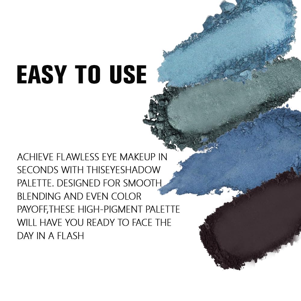 Blue Taupe Matte Glitter Eyeshadow Quad F7250