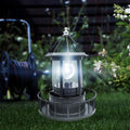 Solar Powered Rotating Lighthouse Light Black Q2683