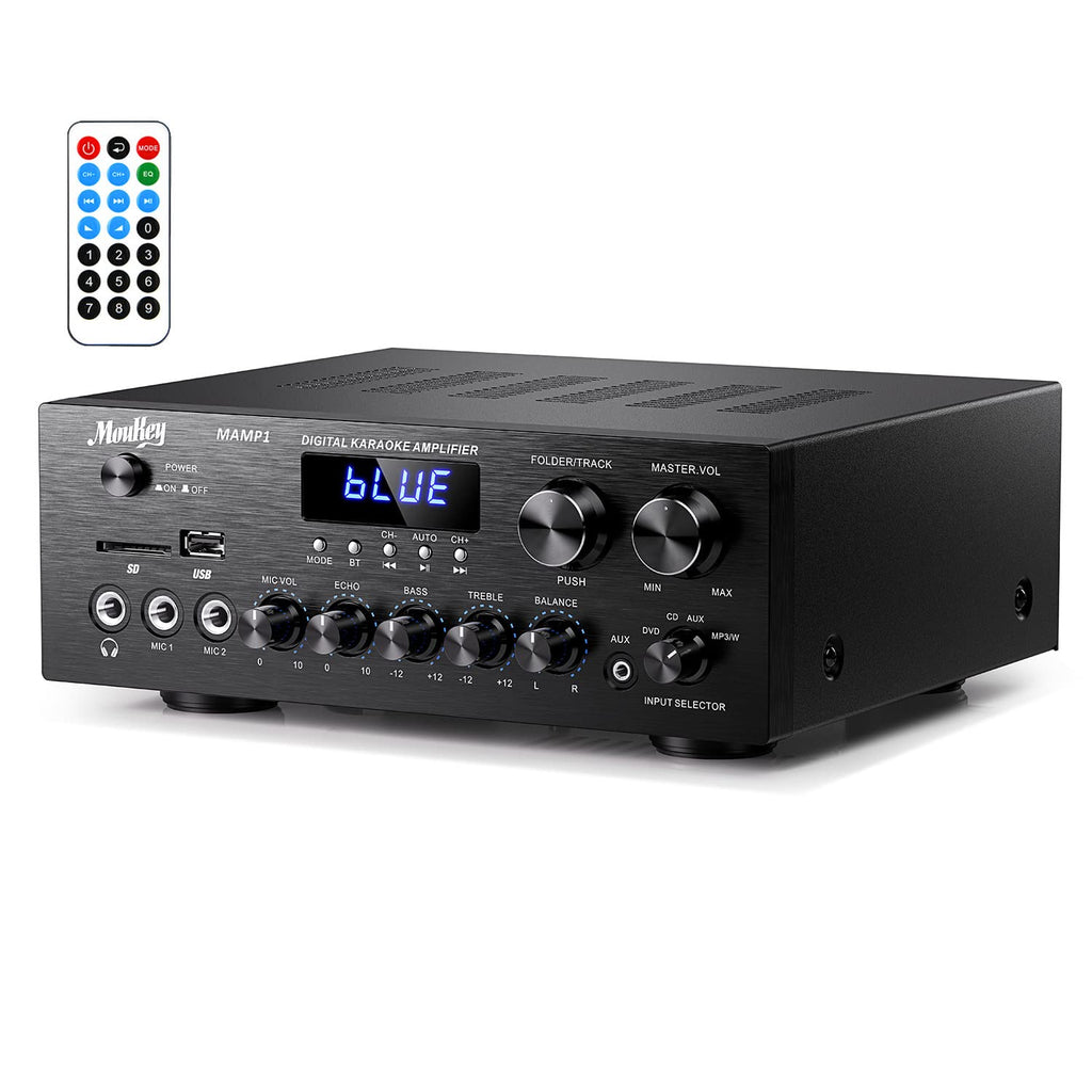 Bluetooth Stereo Receiver Amplifier with USB SD AUX RCA MIC, 400W Peak G16326