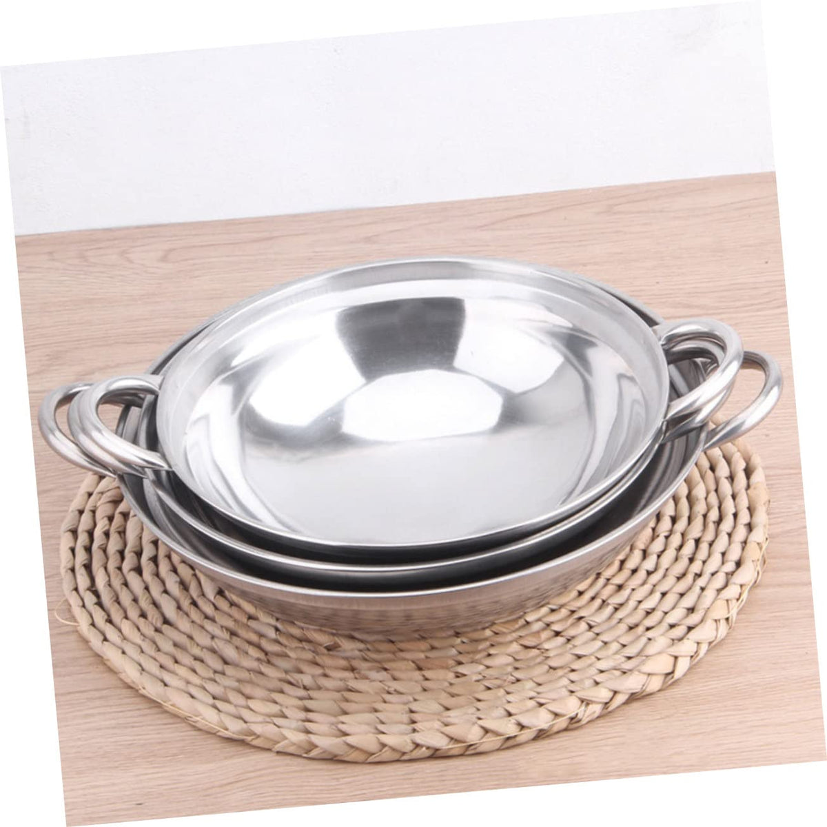 Stainless Steel Double Handle Cooking Pot with Lid T841834