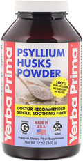 Psyllium Husks Fiber Powder, 12 Ounce Vegan Gluten Free B685