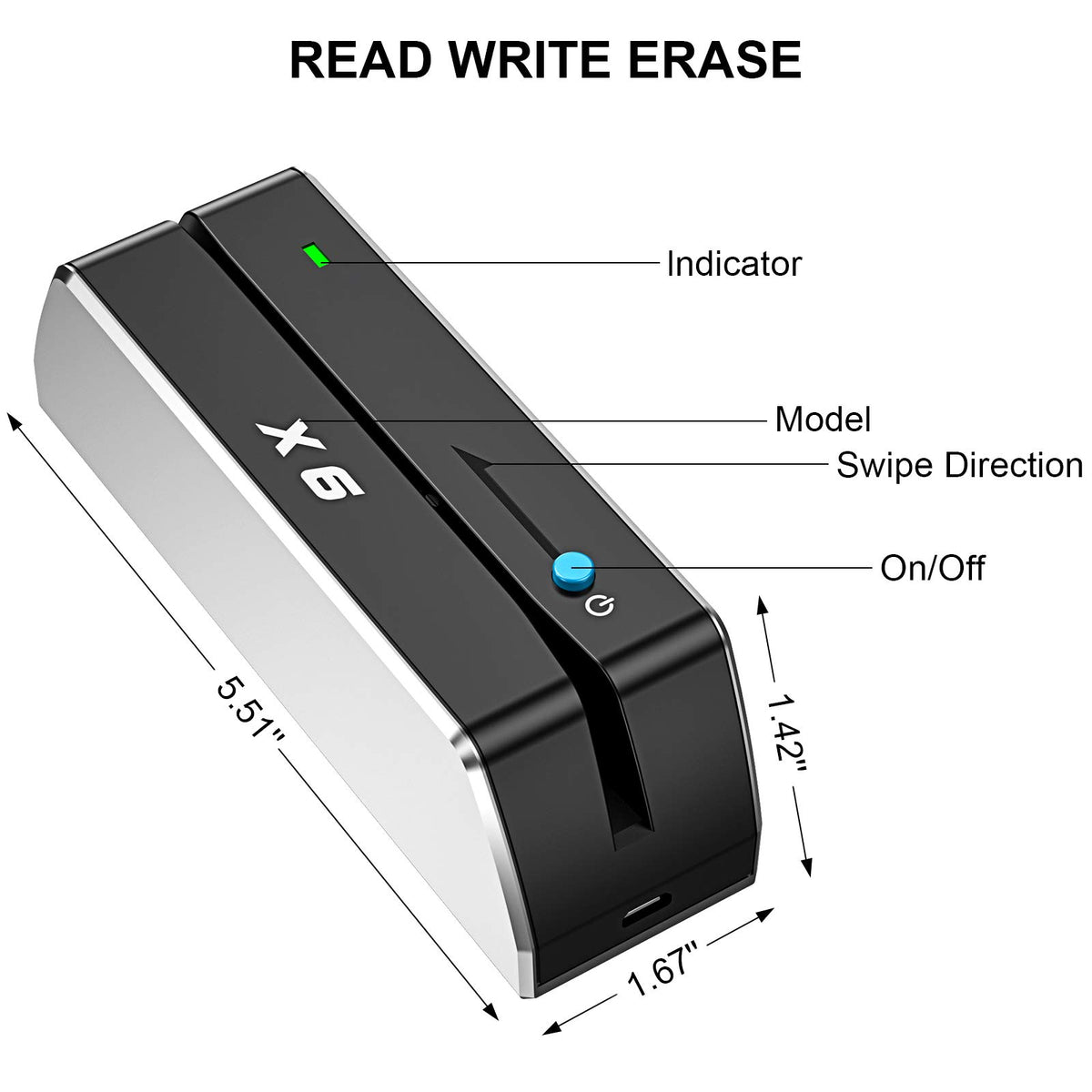 USB Magnetic Card Reader Writer Encoder Q1178