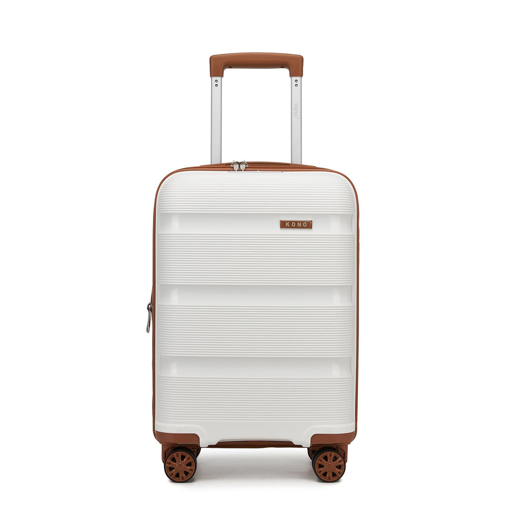 20 Inch Expandable Carry on Luggage White N18404