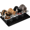 4 Set Elevated Stainless Steel Cat Food Water Bowls C9314