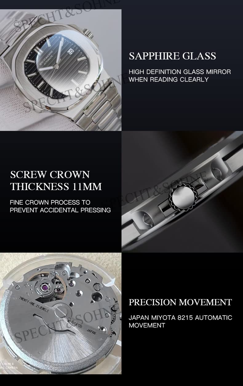 Mens Mechanical Watch Automatic Sapphire Crystal 40MM D981