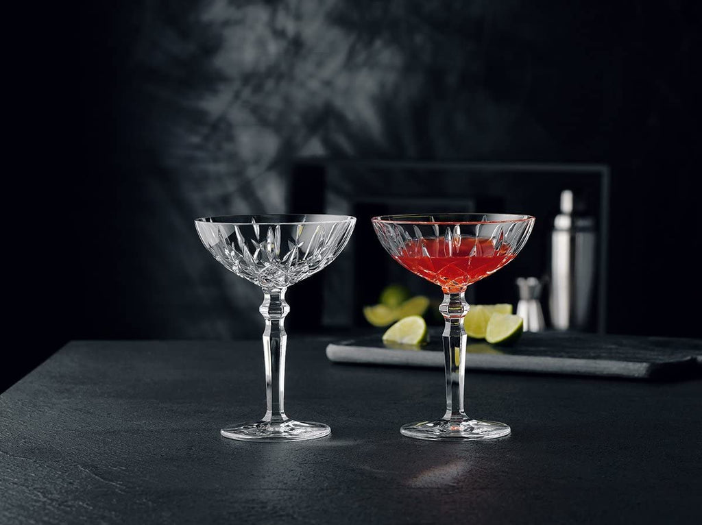Clear Crystal Cocktail Coupe Glasses, Set of 2 Q58370